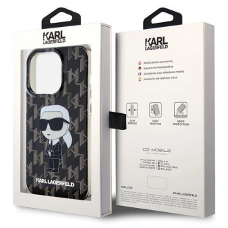 Pouzdro Karl Lagerfeld Monogram Ikonik pro iPhone 15 Pro - průhledné