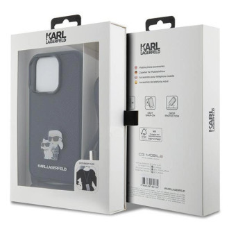 Pouzdro Karl Lagerfeld Crossbody Saffiano Metal Pin Karl & Choupette pro iPhone 15 Pro - černé