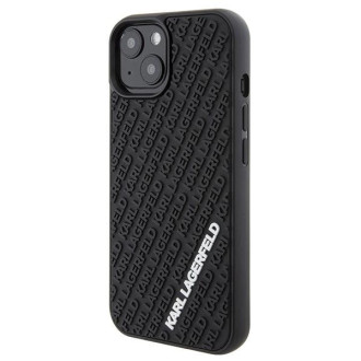 Pouzdro Karl Lagerfeld 3D Rubber Multi Logo pro iPhone 15 - černé