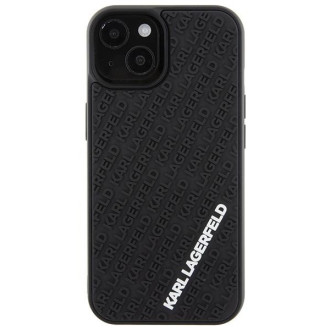Pouzdro Karl Lagerfeld 3D Rubber Multi Logo pro iPhone 15 - černé