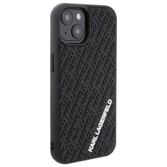 Pouzdro Karl Lagerfeld 3D Rubber Multi Logo pro iPhone 15 - černé