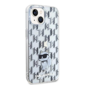 Pouzdro Karl Lagerfeld Monogram Choupette pro iPhone 15 - průhledné