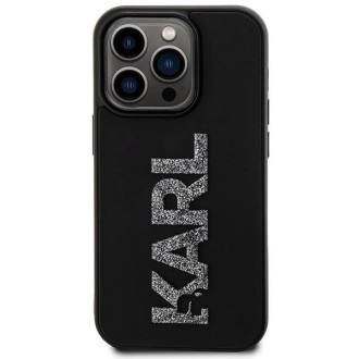 Pouzdro Karl Lagerfeld 3D Rubber Glitter Logo pro iPhone 15 Pro Max - černé