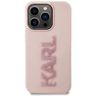 Pouzdro Karl Lagerfeld 3D Rubber Glitter Logo pro iPhone 15 Pro Max - růžové