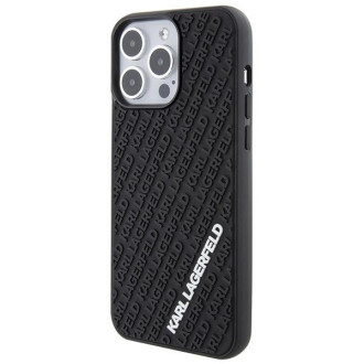 Pouzdro Karl Lagerfeld 3D Rubber Multi Logo pro iPhone 15 Pro Max - černé