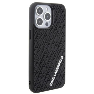 Pouzdro Karl Lagerfeld 3D Rubber Multi Logo pro iPhone 15 Pro Max - černé