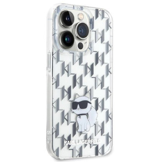 Pouzdro Karl Lagerfeld Monogram Choupette pro iPhone 15 Pro Max - průhledné