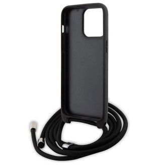 Karl Lagerfeld Crossbody Saffiano Metal Pin Karl &amp; Choupette Case pro iPhone 15 Pro Max - Black