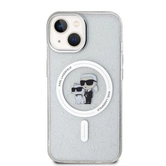 Karl Lagerfeld Karl&Choupette Glitter MagSafe pouzdro pro iPhone 15 Plus - průhledné