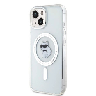 Pouzdro Karl Lagerfeld IML Choupette MagSafe pro iPhone 15 - růžové