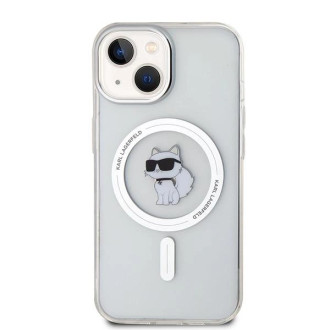 Pouzdro Karl Lagerfeld IML Choupette MagSafe pro iPhone 15 - růžové