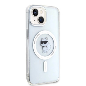 Pouzdro Karl Lagerfeld IML Choupette MagSafe pro iPhone 15 - růžové