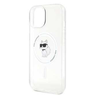Pouzdro Karl Lagerfeld IML Choupette MagSafe pro iPhone 15 - růžové