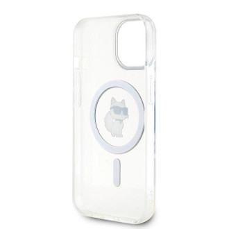 Pouzdro Karl Lagerfeld IML Choupette MagSafe pro iPhone 15 - růžové