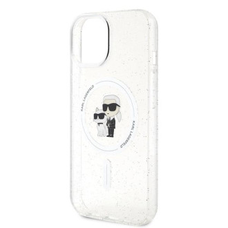 Karl Lagerfeld Karl&amp;Choupette Glitter MagSafe pouzdro pro iPhone 15 - průhledné