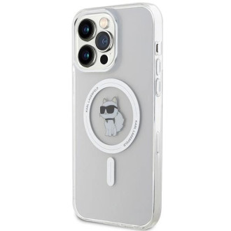 Pouzdro Karl Lagerfeld IML Choupette MagSafe pro iPhone 15 Pro Max - průhledné