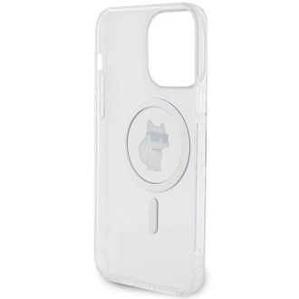 Pouzdro Karl Lagerfeld IML Choupette MagSafe pro iPhone 15 Pro Max - průhledné