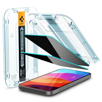 TEPELNÉ SKLO Spigen GLAS.TR "EZ FIT" 2 BALENÍ IPHONE 15 PLUS OCHRANA OSOBNÍCH ÚDAJŮ