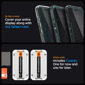TEPELNÉ SKLO Spigen GLAS.TR "EZ FIT" 2 BALENÍ IPHONE 15 PLUS OCHRANA OSOBNÍCH ÚDAJŮ