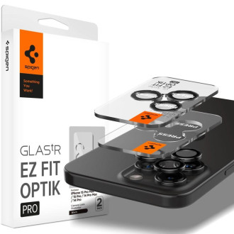 Spigen Glass tR EZ Fit Optik Pro 2 Pack, křišťálově čisté – iPhone 15 Pro/15 Pro Max