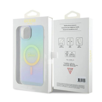 Guess GUHMP15MHITSQ iPhone 15 Plus 6,7&quot; tyrkysový/tyrkysový pevný obal IML Iridescent MagSafe