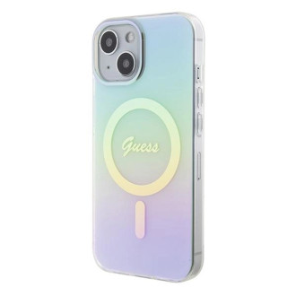 Guess GUHMP15SHITSQ iPhone 15 6,1&quot; tyrkysový/tyrkysový pevný obal IML Iridescent MagSafe