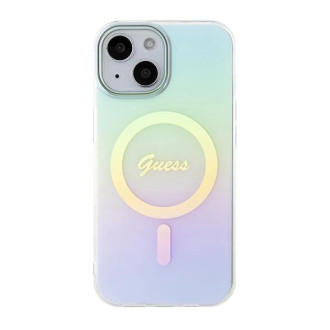 Guess GUHMP15SHITSQ iPhone 15 6,1&quot; tyrkysový/tyrkysový pevný obal IML Iridescent MagSafe