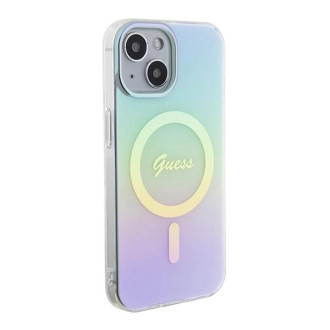 Guess GUHMP15SHITSQ iPhone 15 6,1&quot; tyrkysový/tyrkysový pevný obal IML Iridescent MagSafe