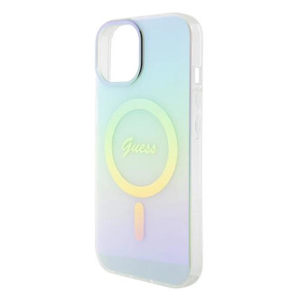 Guess GUHMP15SHITSQ iPhone 15 6,1&quot; tyrkysový/tyrkysový pevný obal IML Iridescent MagSafe
