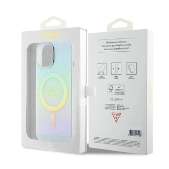 Guess GUHMP15SHITSQ iPhone 15 6,1&quot; tyrkysový/tyrkysový pevný obal IML Iridescent MagSafe