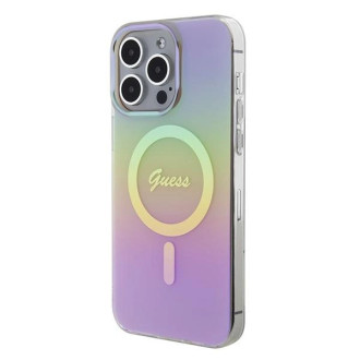 Guess GUHMP15XHITSP iPhone 15 Pro Max 6,7&quot; růžový/růžový pevný obal IML Iridescent MagSafe