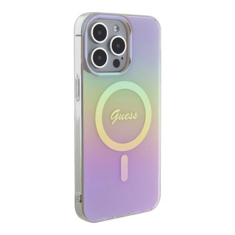 Guess GUHMP15XHITSP iPhone 15 Pro Max 6,7&quot; růžový/růžový pevný obal IML Iridescent MagSafe