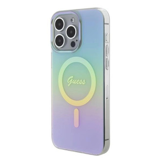 Guess GUHMP15XHITSQ iPhone 15 Pro Max tyrkysový/tyrkysový pevný obal IML Iridescent MagSafe