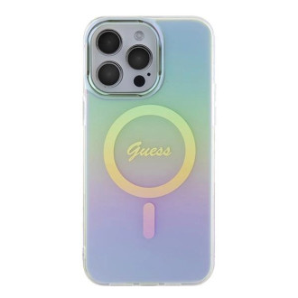Guess GUHMP15XHITSQ iPhone 15 Pro Max tyrkysový/tyrkysový pevný obal IML Iridescent MagSafe
