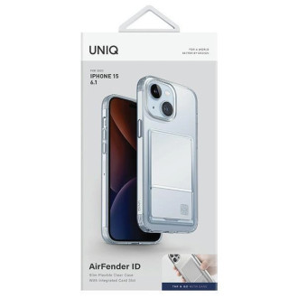 Pouzdro Uniq Air Fender ID iPhone 15 6,1&quot; nahý průhledný slot na karty