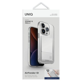 Uniq Air Fender ID iPhone 15 Pro 6,1&quot; pouzdro nahé průhledné karty