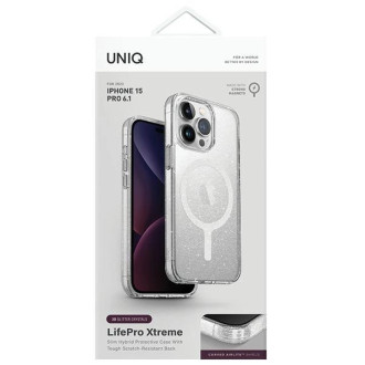 Uniq LifePro Xtreme iPhone 15 Pro 6,1&quot; pouzdro Magclick Charging transparentní/pozlátko průsvitné
