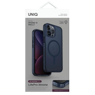 Uniq LifePro Xtreme iPhone 15 Pro Max 6,7&quot; pouzdro Magclick Charging tmavě modrá/kouřově modrá