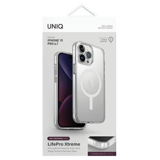 Uniq LifePro Xtreme Magclick Nabíjecí pouzdro pro iPhone 15 Pro Max - průhledné