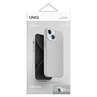 Uniq Lino Hue iPhone 15 pouzdro 6,1&quot; Magclick Charging světle šedá/křídově šedá