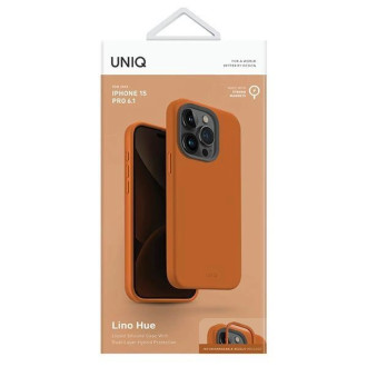 Uniq Lino Hue iPhone 15 Pro 6,1&quot; pouzdro Magclick Charging oranžová/západ slunce oranžová