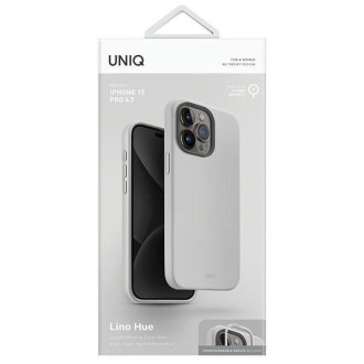 Uniq Lino Hue iPhone 15 Pro Max 6,7&quot; pouzdro Magclick Charging světle šedá/křídově šedá