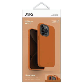 Uniq Lino Hue iPhone 15 Pro Max 6,7&quot; pouzdro Magclick Charging oranžová/západ slunce oranžová
