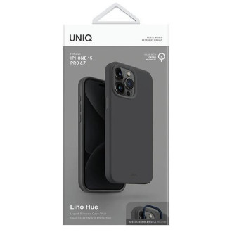 Uniq Lino Hue iPhone 15 Pro Max 6,7&quot; pouzdro Magclick Charging šedá/uhlově šedá