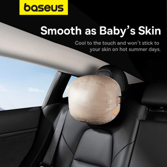 Sedák na opěrku hlavy auta Baseus ComfortRide Series ze 2 materiálů - béžový