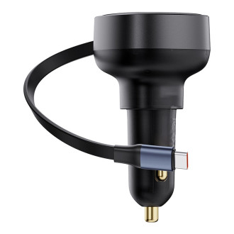 Baseus Enjoyment Pro USB-C (samice) / USB-C (samec) 60W nabíječka do auta - černá