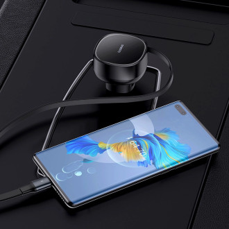 Baseus Enjoyment Pro USB-C (samice) / USB-C (samec) 60W nabíječka do auta - černá