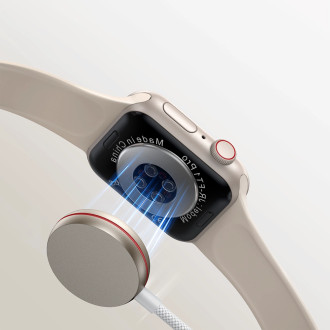 Lightning kabel Joyroom 2 v 1 a indukční nabíječka pro Apple Watch 1,5 m bílá (S-IW011)