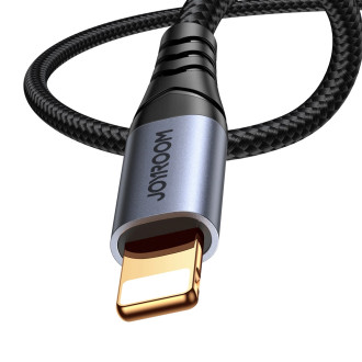 Stereo audio kabel Joyroom AUX 3,5 mm mini jack - Lightning pro iPhone iPad 1,2 m černý (SY-A06)