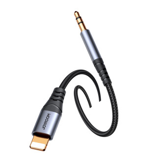 Stereo audio kabel Joyroom AUX 3,5 mm mini jack - Lightning pro iPhone iPad 1,2 m černý (SY-A06)